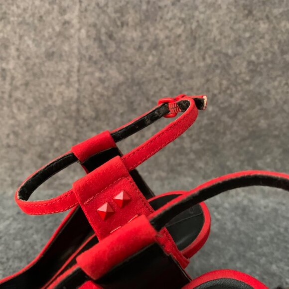 Aldo Yadori Women's Red Studded Sling Back Pump Heels Pointed Toe Shoes - Picture 10 of 13